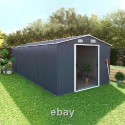 10 x 12ft XLarge Outdoor Storage Garden Shed Sliding Door Galvanised Metal