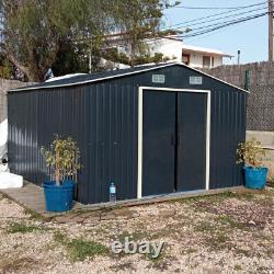 10 x 12ft XLarge Outdoor Storage Garden Shed Sliding Door Galvanised Metal