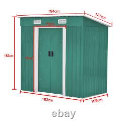 10 x 8/6 x 4 ft Metal Garden Shed Apex Roof Sliding Door Storage FREE BASE UK