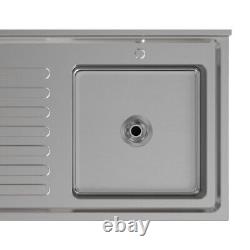 110cm Single Bowl Stainless Steel Catering Sink Cabinet withPlatform &Sliding Door