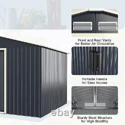 11FT x 8FT m Outdoor Steel Storage Shed Large Utility Storage House Sliding Door