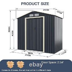 213cmx127cm Outdoor Storage Shed Large Utility Storage House with Sliding Door