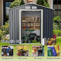 213cmx127cm Outdoor Storage Shed Large Utility Storage House with Sliding Door