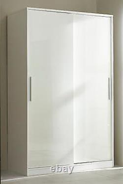 2 Door Wardrobe Sliding Robe Cabinet Storage Unit Closet Topline Bedroom White