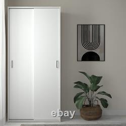 2 Sliding Doors White Wardrobe Practical Useful Storage Minimal Footprint Seasid