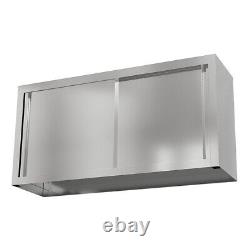 2 Tiers Intermediate Floor 4ft Stainless Steel Wall Hanging Cabinet Sliding Door