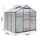 4/6/8/10ft Walk-in Greenhouse Polycarbonate Alum Frame Sliding Door Plants Store