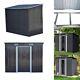 4x6ft Outdoor Storage Garden Tool Shed & Base Pent Roof Bike Cabin Sliding Door