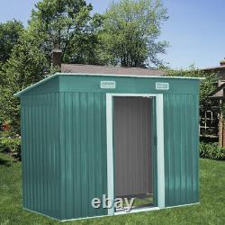 4x6ft Outdoor Storage Shed Double Sliding Door Vents Garden Shed Tool Bike Shed