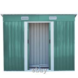 4x6ft Outdoor Storage Shed Double Sliding Door Vents Garden Shed Tool Bike Shed