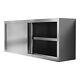 5ft 2 Tier Stainless Steel Catering Kitchen Wall Cabinet Cupboard Storage Shelf