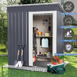 5 x 3FT Garden Shed Metal Pent Roof Outdoor Storage Box Tools Organizer Sheds UK