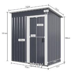 5 x 3FT Garden Shed Metal Pent Roof Outdoor Storage Box Tools Organizer Sheds UK