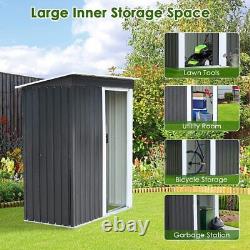 5 x 3FT Garden Shed Metal Pent Roof Outdoor Storage Box Tools Organizer Sheds UK