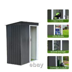 5 x 3FT Garden Shed Metal Pent Roof Outdoor Storage Box Tools Organizer Sheds UK