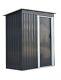 5 X 3ft Garden Storage Shed Sliding Door Sloped Roof Outdoor Tool Grey With Base