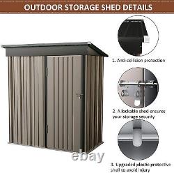 5x3ft Garden Storage Shed withSliding Door Outdoor Metal Tool House Utility Room