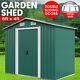 6x4ft Metal Garden Shed Roof Tool Box With Free Base Sliding Door Storage House