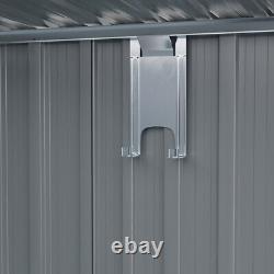 6.5 x 4 FT Galvanised Garden Storage Shed with Sliding Door, And Open Shed