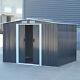 6x8 Metal Garden Shed Sliding Door Building Tool Box Steel Storage House Outdoor