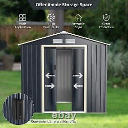 7FT x 4.3FT Outdoor Storage Shed Large Tool Utility Storage House WithSliding Door