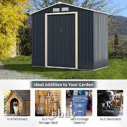 7FT x 4.3FT Outdoor Storage Shed Large Tool Utility Storage House WithSliding Door