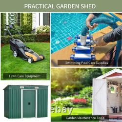 8X4ft Outdoor Metal Garden Shed Garden Storage House Sliding Door WITH FREE BASE