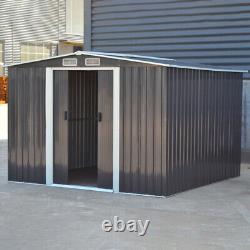 8X8ft Apex House Gardening ATV Tool Storage Shed Sliding Door Ventilation & Base