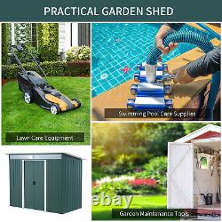 8.5 x 4ft Garden Shed Storage Tool Organizer with Sliding Door Vent Green