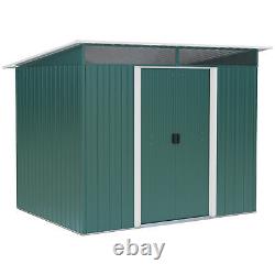 8.5 x 6ft Garden Shed Storage Tool Organizer with Sliding Door Vent Green