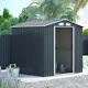 8 X 6ft Garden Storage Shed W Metal Floor Frame Base Kit Anthracite Sliding Door