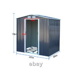 8 x 6ft Garden Storage Shed w Metal Floor Frame Base Kit Anthracite Sliding Door