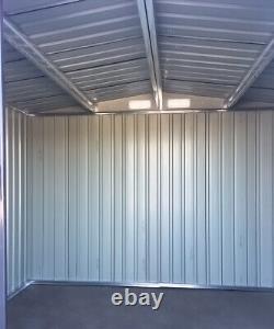 8 x 6ft Garden Storage Shed w Metal Floor Frame Base Kit Anthracite Sliding Door