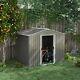 8 X 6ft Outdoor Garden Storage Shed With Double Sliding Door, Light Grey