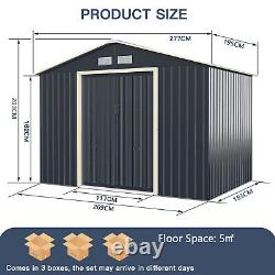 9.2FT x 6.5FT Outdoor Metal Storage Shed Garden Organizer House withSliding Door