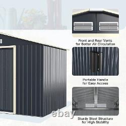 9.2FT x 6.5FT Outdoor Metal Storage Shed Garden Organizer House withSliding Door