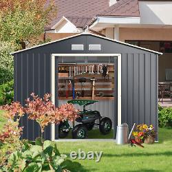 9.2FT x 6.5FT Outdoor Metal Storage Shed Garden Organizer House withSliding Door