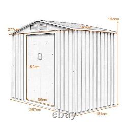 9 FT x 6 FT Outdoor Storage Shed Large Organizer House Double Sliding Door