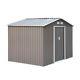 9 X 6ft Galvanised Garden Storage Shed With Sliding Door, Grey