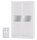 Alpha 3 Door Mirrored Wardrobe With Hanging Rail Storage White Gloss Effect