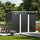 Anthracite 8.5x4ft Garden Storage Shed Sliding Door Pent Roof With Acrylic Window