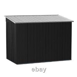 Anthracite 8.5x4ft Garden Storage Shed Sliding Door Pent Roof with Acrylic Window