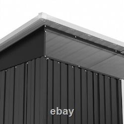 Anthracite 8.5x4ft Garden Storage Shed Sliding Door Pent Roof with Acrylic Window