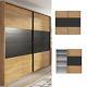 Bedroom Sliding Wardrobe Wide Storage Extra Shelves Oak/black Oak Effect Maio