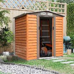 Brown Garden Shed Heavy Duty Steel Sliding Door Tool Bike Storage Lawn Equipment