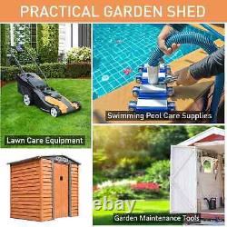 Brown Garden Shed Heavy Duty Steel Sliding Door Tool Bike Storage Lawn Equipment