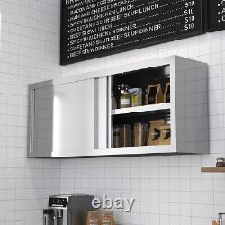 Catering Kitchen Stainless Steel Wall Cabinet Storage Cupboard Shelf 150x35x60cm