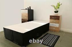 Divan Bed Base in Black. Single, Double, King Size. Storage&Headboard optional