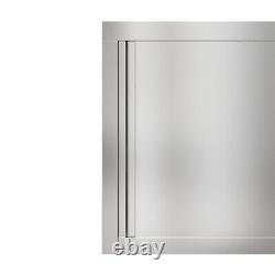 Double Layer Stainless Steel Wall Hanging Kitchen Storage Cabinet withSliding Door