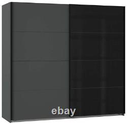 Ernesto Black 2 Door Sliding Wardrobe, Bedroom Storage Furniture